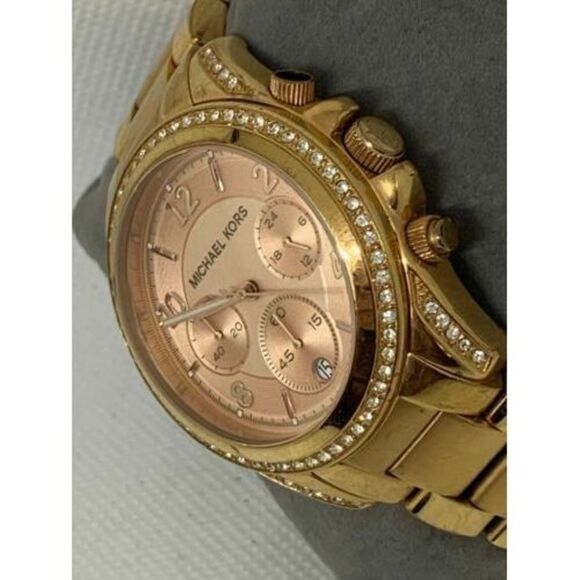 Michael Kors MK5263 Women's Watch Chronograph Rose Gold Stainless Steel B828 - Picture 3 of 9